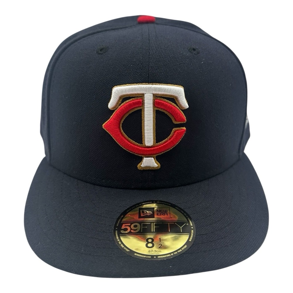 New Era 59Fifty Minnesota Twins Hat Cap Size 8 1/2 Fitted Navy Blue MLB Baseball